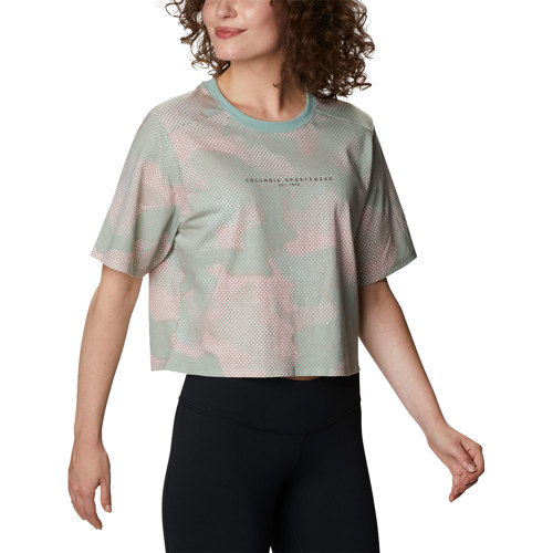 Columbia Park Box T-Shirt for Women X-Large Aqua Tone Spotted Camo